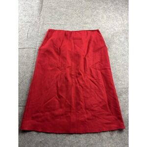 VTG Espirit Skirt Womens 28 Red Knee Length Wool Blend Straight 80s Classy